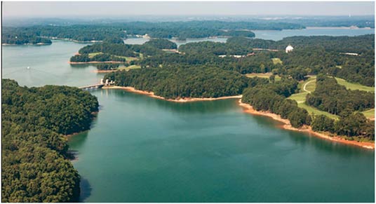 the shorelines of lake lanier